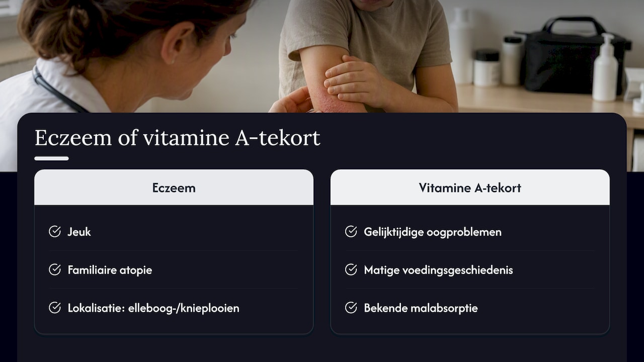 Verschil tussen eczeem en een vitamine A-tekort